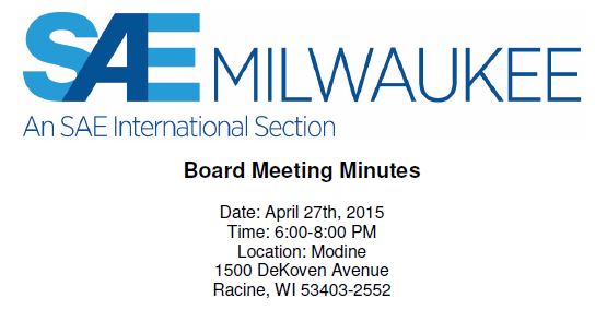 April 2015 Board Meeting Minutes