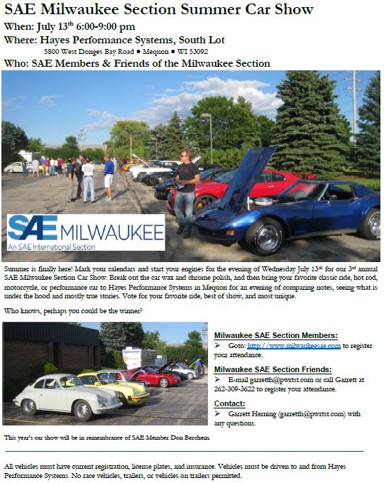 2016 SAE Milwaukee Section Summer Car Show